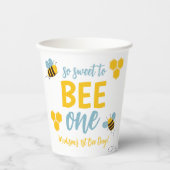 Gobelets En Papier Sweet to Bee Un 1er Jour d'Abeille fête d'annivers (Recto)