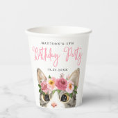 Gobelets En Papier Sweet Watercolor Kitty fête d'anniversaire (Recto)