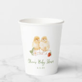 Gobelets En Papier Sweet Watercolor Strawberry Chicks Baby Shower (Verso)