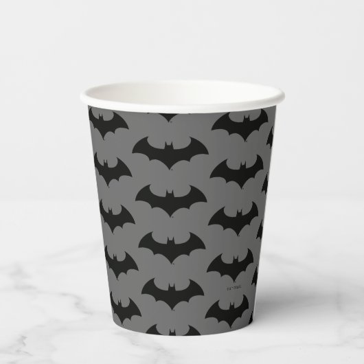 Gobelets En Papier Symbole Batman | Logo Simple Bat Silhouette (Verso)