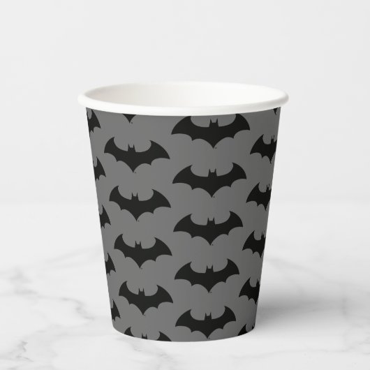 Gobelets En Papier Symbole Batman | Logo Simple Bat Silhouette (Recto)