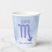 Gobelets En Papier SYMBOLE D'Astrologie Scorpio Personnalisé Violet (Recto)