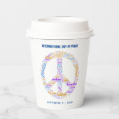 Gobelets En Papier SYMBOLE DE LA JOURNÉE DE LA Paix MONDIALE (Verso)