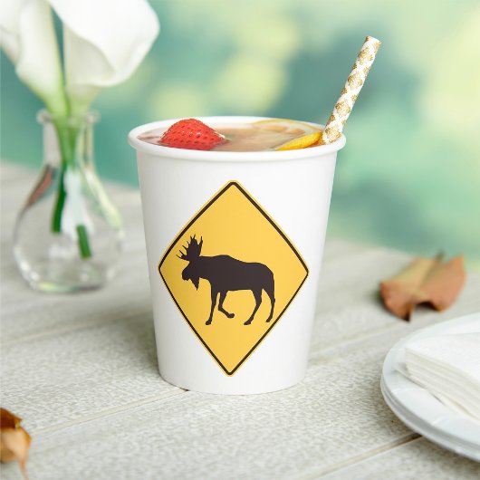 Gobelets En Papier Symbole de la route Moose