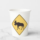 Gobelets En Papier Symbole de la route Moose (Recto)