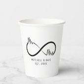 Gobelets En Papier Symbole de mariage de M. et Mme Infini (Recto)