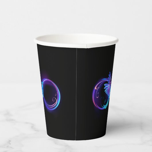 Gobelets En Papier Symbole de Neon Infinity par Glowing Hummingbird (Droite)