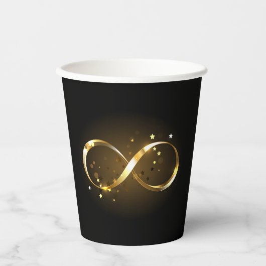 Gobelets En Papier Symbole d'infini doré (Recto)
