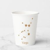 Gobelets En Papier Symbole moderne Zodiac Gold Virgo | Élément Terre (Verso)