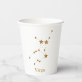 Gobelets En Papier Symbole moderne Zodiac Gold Virgo | Élément Terre (Recto)
