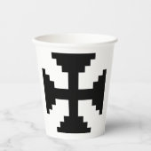 Gobelets En Papier Symbole Pixel Art Black Cross (Recto)