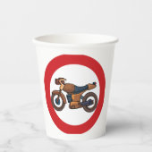 Gobelets En Papier Symbole routier de moto (Recto)