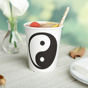 Gobelets En Papier Symbole Yin Yang - tatouage solide