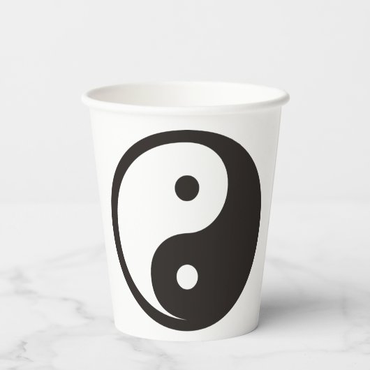 Gobelets En Papier Symbole Yin Yang - tatouage solide (Verso)