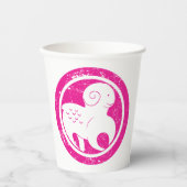 Gobelets En Papier SYMBOLE Zodiaque Aries Grunge Ram Rose Astrologie (Recto)