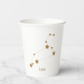 Gobelets En Papier SYMBOLE Zodiaque moderne Gold Leo | Incendie d'élé (Verso)