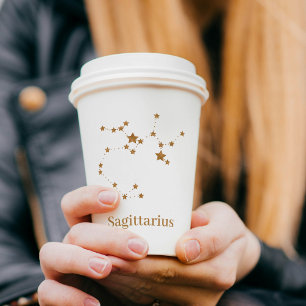 Gobelets En Papier Symbole Zodiaque moderne Sagittaire Or  Feu d'élém