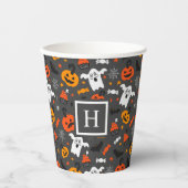 Gobelets En Papier Symboles de couleurs d'Halloween motif (Recto)