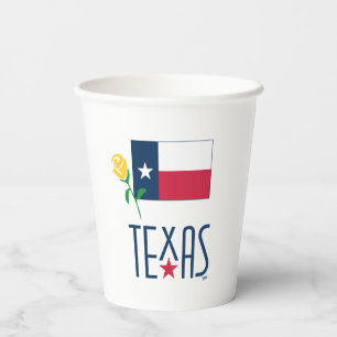 Gobelets En Papier Symboles de Texas, Texas Flag et Yellow Rose