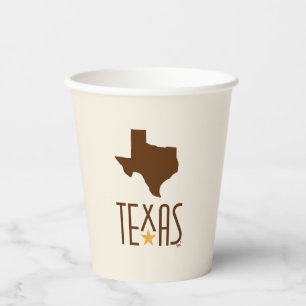 Gobelets En Papier Symboles du Texas, État du Texas, marron