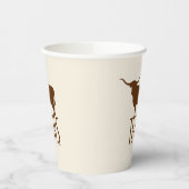 Gobelets En Papier Symboles du Texas, Longhorn, marron (Gauche)