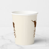 Gobelets En Papier Symboles du Texas, Longhorn, marron (Droite)