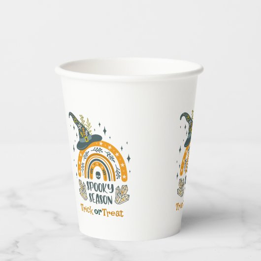 Gobelets En Papier Symboles Halloween éffrayant motif (Recto)