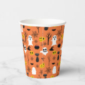 Gobelets En Papier Symboles Halloween éffrayant motif transparent (Droite)