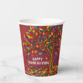 Gobelets En Papier Sympa Fall Tree Personnalisé Thanksgiving Meetup (Recto)