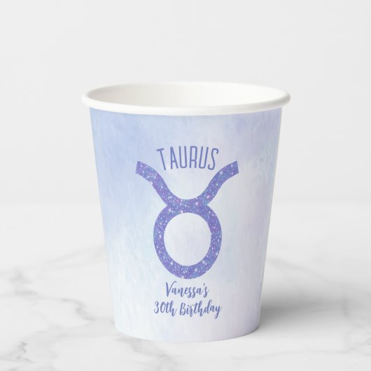 Gobelets En Papier Sympathique Taurus Astrologie Signal Personnalisé  (Verso)