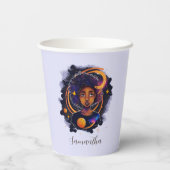 Gobelets En Papier Système solaire Afro Femme (Verso)
