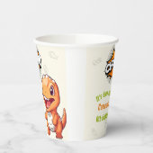 Gobelets En Papier T-Rex De Dinosaure Orange Cute (Gauche)