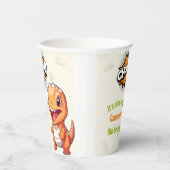 Gobelets En Papier T-Rex De Dinosaure Orange Cute (Droite)