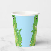 Gobelets En Papier T-Rex Dinosaur Baby shower Bleu (Gauche)