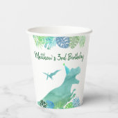 Gobelets En Papier T-Rex Dinosaur Végétal Anniversaire (Verso)