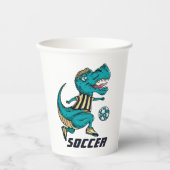 Gobelets En Papier T-Rex Soccer Player Sports (Recto)