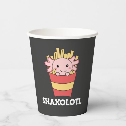 Gobelets En Papier T-shirt Snaxolotl Axolotl Lover Animaux mignons Fr (Recto)