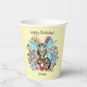 Gobelets En Papier Tabby Fairy Cat Mushroom Floral (Recto)