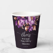 Gobelets En Papier Table de fête d'anniversaire violet peony modèle (Recto)