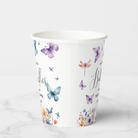 Gobelets En Papier Table de Fête des mariées à vie des papillons (Droite)