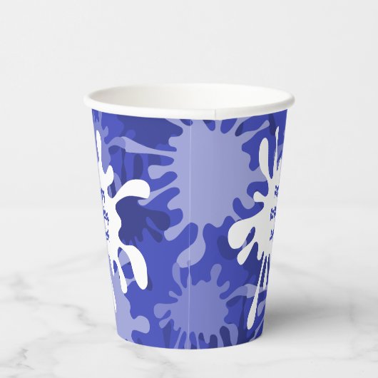 Gobelets En Papier Tableau bleu Abstrait fête d'anniversaire (Droite)