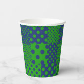 Gobelets En Papier Taches à pois verts bleus Patchwork  (Verso)