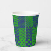 Gobelets En Papier Taches à pois verts bleus Patchwork  (Droite)