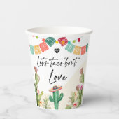 Gobelets En Papier Taco Bout Love Fiesta Aquarelle Cactus Douche (Recto)