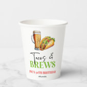 Gobelets En Papier Tacos et brasse Bière Verre fête d'anniversaire (Recto)