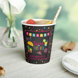 Gobelets En Papier Tacos & Tequila Paper Cup - noir