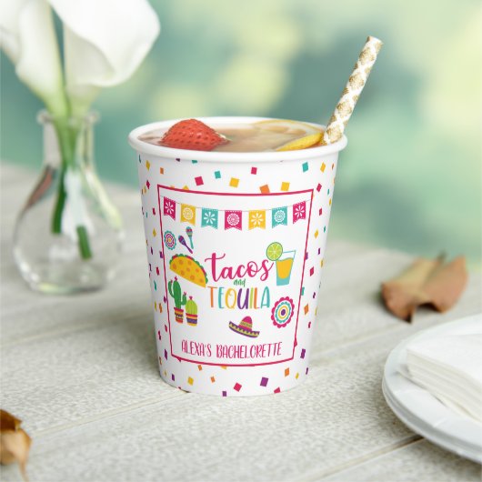 Gobelets En Papier Tacos & Tequila Paper Cup - Wh (Insitu)