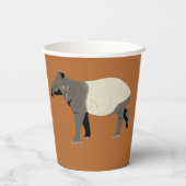 Gobelets En Papier Tapir malais ou asiatique personnalisé (Verso)