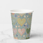 Gobelets En Papier Tapisserie Pastel Heart (Verso)