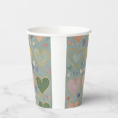 Gobelets En Papier Tapisserie Pastel Heart (Gauche)